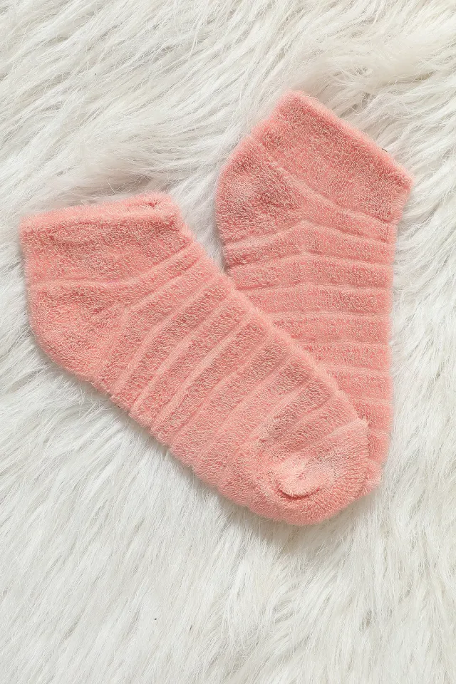 Arc Kız Çocuk Ters Havlu Patik Çorap Pudra