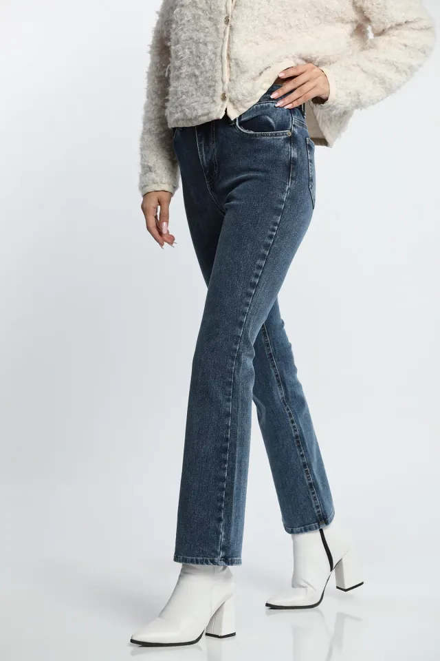 Yüksek Bel İspanyol Paça Jean Kot Pantolon Kadın Modası Buzmavisi